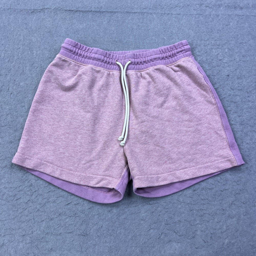 J. Crew University Terry Two-Tone Shorts Women's‎ Small Pink Loungewear Tie 3"
